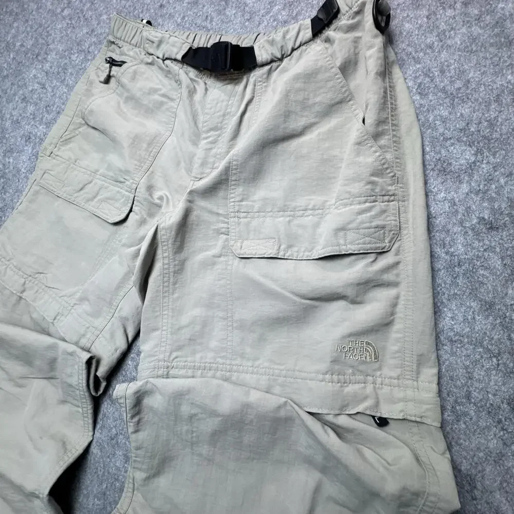 The North Face Pants Mens Large Beige Convertible Cargo Nylon Belted Hiking